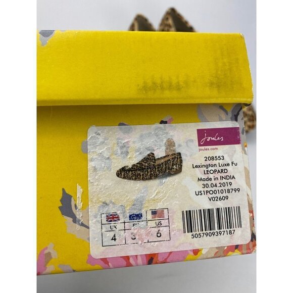 Joules Lexington Tan Animal Hair Leather Leopard Animal Print Loafers Shoes 6 - Picture 12 of 12